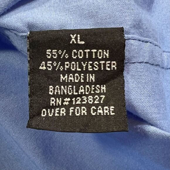 Drill Blue Roll Tab Sleeve Button-Up Shirt XL - Picture 7 of 9